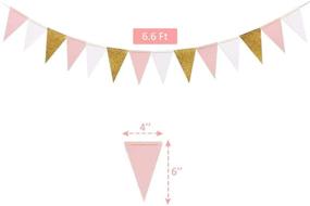 img 3 attached to 🎉 Pink and Gold 1st Birthday Party Decorations Kit - Pom Pom Lanterns, Polka Dot Triangle Garland Banner, Backdrop, and More - Girl's First Birthday Party Supplies and Decorations