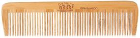 img 1 attached to Расческа для ухода за шерстью Bass Brushes - премиальная расческа из бамбука с зубцами и ручкой в карманном стиле, темный оттенок, модель W4-DB.