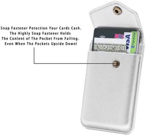 img 3 attached to 📱 FRIFUN Slim Leather Wallet Card Holder for Phone - Adhesive Stick on Wallet for Credit Cards, RFID Blocking, Compatible with iPhone and Android Smartphones (Silver)