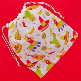 img 1 attached to 🎉 Пакеты для вечеринки «Фиеста Пятого Мая» с завязкой для детских дней рождения - упаковка из 12 штук