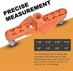 img 3 attached to 🪚 VIGRUE Dowel Jig Kit - Center Scriber Line Offset System, Wood Doweling Hole Drill Guide Tool for Straight Holes Working, Woodworking Drilling and Marking