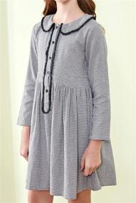 img 1 attached to 👗 SOLOCOTE Spring Dresses with Sleeves and Collar: Girls' Clothing Options