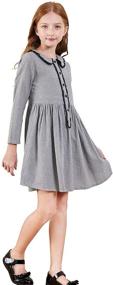 img 3 attached to 👗 SOLOCOTE Spring Dresses with Sleeves and Collar: Girls' Clothing Options