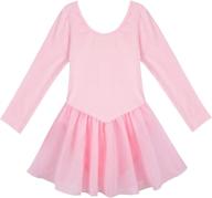 👗 yizyif kids long sleeve gymnastic skate ballet leotard dance dress for girls логотип