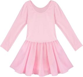 img 3 attached to 👗 YiZYiF Kids Long Sleeve Gymnastic Skate Ballet Leotard Dance Dress for Girls