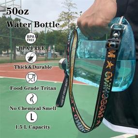 img 2 attached to 💧 Stay Hydrated with the iHopeNu 50oz Water Bottle- BPA Free, Leak-Proof & Perfect for Fitness, Gym, and Outdoor Sports (Blue, 50 oz)