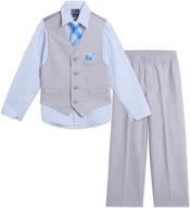 👔 nautica toddler boys' clothing set: 4 piece dress shirt ensemble logo