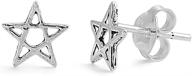 sterling silver pentagram stud earrings logo