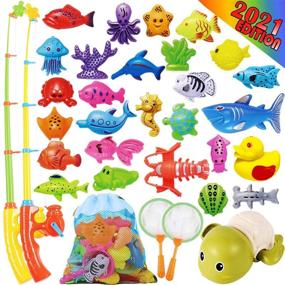 img 4 attached to 🎣 Cheffun Fishing Water Pool Toys for Kids - Magnetic Bath Toy Set for Toddlers - Perfect for Indoor/Outdoor Fun, Carnival Parties, and Water Tables - Ideal Gift for Boys and Girls Age 3-6 - Enhance Learning and Pretend Play!