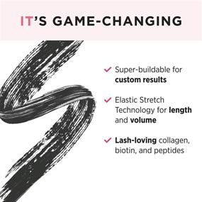 img 2 attached to 💃 Super Black Elastic Stretch Volumizing & Lengthening Mascara by IT Cosmetics - Lift, Separate, and Condition Lashes - Infused with Collagen, Biotin, and Peptides - 0.3 fl oz
