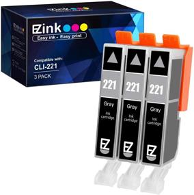 img 4 attached to 🖨️ E-Z Ink (TM) Compatible CLI-221 Ink Cartridge Replacement for Canon Pixma MP980/MP990 - Gray (3 Pack) Printer Tray