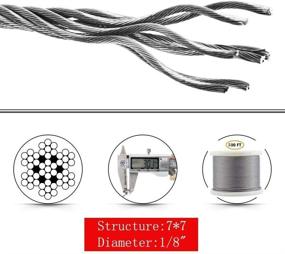 img 2 attached to Bysn 1/8 T316 Stainless Steel Cable: Premium 500FT Wire Rope for Deck Railing