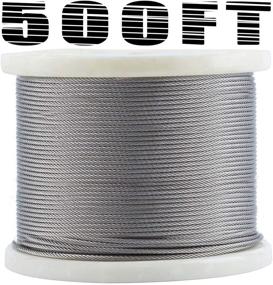 img 4 attached to Bysn 1/8 T316 Stainless Steel Cable: Premium 500FT Wire Rope for Deck Railing