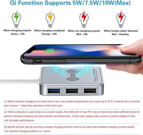 img 2 attached to 🔌 EWETON 8-in-1 USB-C Hub, Type C Adapter with 10W Wireless Charger, HDMI 4K, 1 USB3.0, 2 USB2.0, Micro SD/TF Card Reader, USB-C PD 100W Compatible for Mac Pro & Type C Laptops in Gray