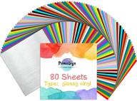 🎨 80 pack vinyl sheets for cricut - prime sign permanent vinyl with 40 assorted colors - perfect for diy projects, mugs, home décor, windows, and more logo