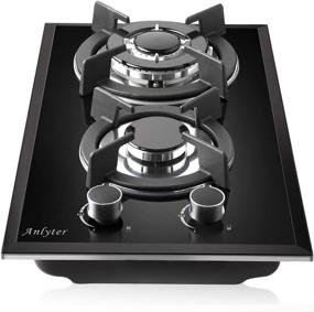 img 4 attached to 🔥 Anlyter 12 Inch Gas Cooktop with 2 Burners - Drop-In Gas Stove (Thermocouple Protection) - Tempered Glass Gas Stove LPG/NG Dual Fuel Sealed Gas Hob