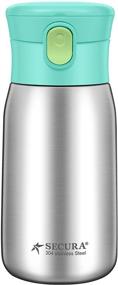 img 4 attached to 🍃 350ml (12oz) Green Secura Vacuum Insulated Stainless Steel Straw Water Bottle with Handle