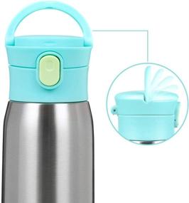 img 2 attached to 🍃 350ml (12oz) Green Secura Vacuum Insulated Stainless Steel Straw Water Bottle with Handle