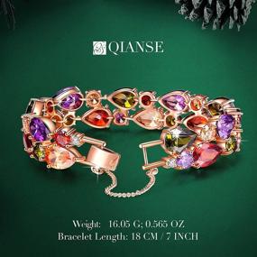 img 3 attached to 🎁 QIANSE Multicolor Stone Tennis Bracelet for Women - Mona Lisa Rose Gold Plated, with Delicate Jewelry Box - Perfect Gift for Mom, Wife, Girlfriend, Grandmom