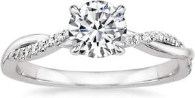 img 3 attached to 💍 1.16 Ct(cw) Moissanite Bridal Set for Women - 925 Sterling Silver Round Cut Split Shank 2-in-1 Wedding Engagement Halo Moissanite Ring Set Jewelry