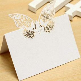 img 4 attached to 50 Pcs Wedding Seating Folding Butterfly