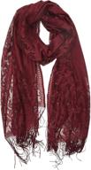 women's lightweight fringe lace tassels long shawl scarf - your smile, solid color, perfect for spring, summer, and fall logo