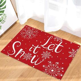 img 1 attached to ❄️ Let It Snow Winter Snowflake Christmas Decorative Doormat - Non Slip Indoor/Outdoor/Front Door/Bathroom Entrance Mats Rugs Carpet