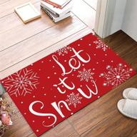 ❄️ let it snow winter snowflake christmas decorative doormat - non slip indoor/outdoor/front door/bathroom entrance mats rugs carpet logo