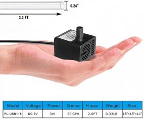 img 1 attached to 💦 Efficient PULACO DC 5V USB Mini Submersible Water Pump: Ideal for Pet Fountain, Aquarium, Pond Hydroponics