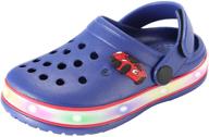 xpkws kids' clogs led garden shoes: boys & girls light-up sandals for slip-on comfort with non-slip design logo