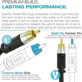 img 1 attached to High-Performance 4-Foot Subwoofer Cable - Dual Shielded with Gold Plated RCA to RCA Connectors - Black, Mediabridge ULTRA Series