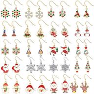 🎄 festive 9-20 pairs christmas earrings: perfect holiday jewelry set for women and girls logo