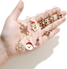 img 1 attached to 🎄 Festive 9-20 Pairs Christmas Earrings: Perfect Holiday Jewelry Set for Women and Girls