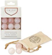 🍷 twine rose quartz wine gems: pink drink chillers with real polished stone spheres - whiskey stones (set of 6) logo