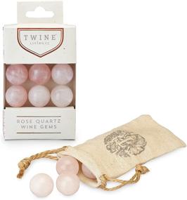 img 4 attached to 🍷 Twine Rose Quartz Wine Gems: Pink Drink Chillers with Real Polished Stone Spheres - Whiskey Stones (Set of 6)