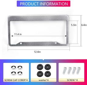 img 2 attached to 🚗 USTAR Silver Matte Aluminum License Plate Frame Pair with Screw Caps - Fits US Standard 2-Hole Car License Frame (12.3 x 6.3'')