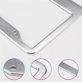 img 3 attached to 🚗 USTAR Silver Matte Aluminum License Plate Frame Pair with Screw Caps - Fits US Standard 2-Hole Car License Frame (12.3 x 6.3'')