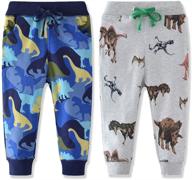 🦖 elevens kingdom sweatpants: stylish drawstring dinosaurs1 boys' clothing and pants for ultimate comfort and style logo