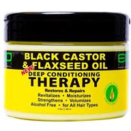 🌿 revitalizing hair care: eco style black castor & flaxseed oil deep conditioning therapy - 12 oz logo