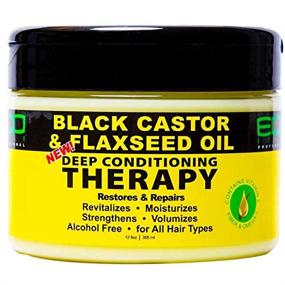 img 1 attached to 🌿 Revitalizing Hair Care: Eco Style Black Castor & Flaxseed Oil Deep Conditioning Therapy - 12 oz