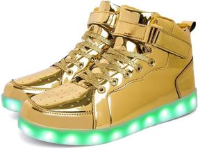 img 4 attached to 👟 Stylish High Top Flashing Charging Luminous Sneakers: Men's Fashion Footwear!