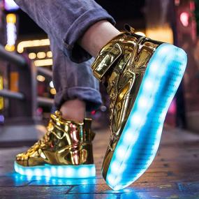 img 1 attached to 👟 Stylish High Top Flashing Charging Luminous Sneakers: Men's Fashion Footwear!