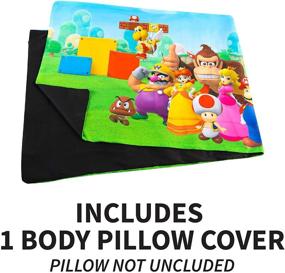 img 1 attached to 🛏️ Super Mario Franco Kids Bedding: Ultra-Soft Microfiber Zippered Body Pillow Cover, 54" x 20