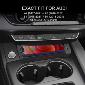 img 3 attached to CreekT Central Control Accessories: Wireless Charging for Audi A4 (B9), S4, A5, S5 - Compatible with 2018-2021 Models, Multi-Function with 2 USB Ports for Wireless Phone Charging Devices