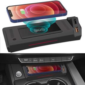 img 4 attached to CreekT Central Control Accessories: Wireless Charging for Audi A4 (B9), S4, A5, S5 - Compatible with 2018-2021 Models, Multi-Function with 2 USB Ports for Wireless Phone Charging Devices