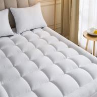 🛏️ upgrade your sleep with the quilted plush twin mattress topper – fitted skirt protector, pillow top design, deep pocket – fits 20 inches – 39x75 inches size – enhance comfort and revive your mattress logo