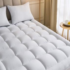 img 4 attached to 🛏️ Upgrade Your Sleep with the Quilted Plush Twin Mattress Topper – Fitted Skirt Protector, Pillow Top Design, Deep Pocket – Fits 20 Inches – 39x75 Inches Size – Enhance Comfort and Revive Your Mattress