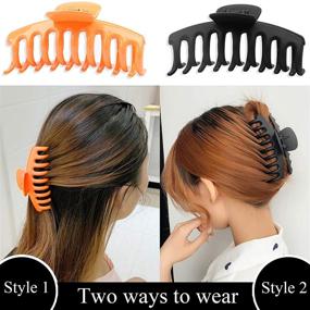 img 1 attached to 12 Pieces Big Hair Claw Clips: Non-Slip, Strong Hold Hair Clamps in 12 Colors - Ideal Hair Catch Styling Accessories for Women & Girls at Christmas