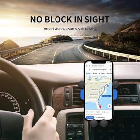 img 3 attached to 🚗 ICHECKEY Upgraded Version Car Phone Mount, Gravity Car Phone Holder with Automatic Locking, Air Vent Phone Mount with Strong Clamp, Compatible with 4-6 inch Phones - Stable, Non-Slip, Cool (Blue)