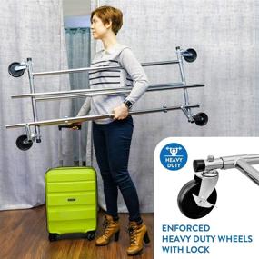 img 2 attached to 👕 Tatkraft Drogo Heavy Duty Clothes Rack on Wheels: Adjustable Length, High Load Capacity, Easy Assembly, Chromed Steel